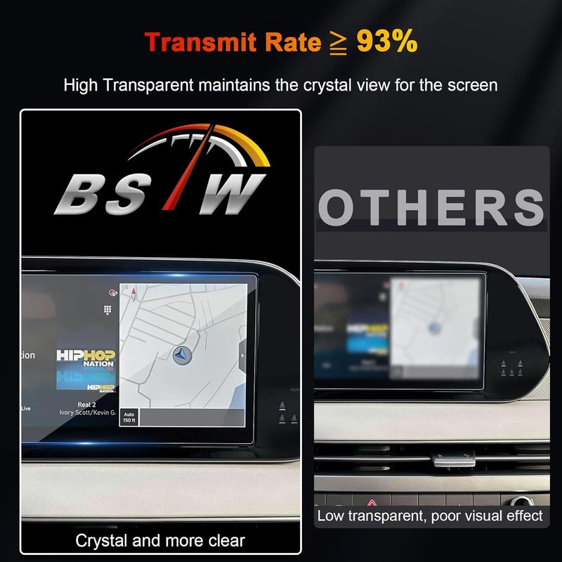 BSTW for 2025 Hyundai Palisade Screen Protector for 2023-2025 Palisade SE/SEL Premium/XRT/Limited/Calligraphy Night 12.3-in Touchscreen Accessories Tempered Glass Protective Film - Image 5